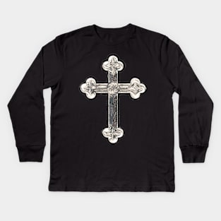 Cross Christian Orthodox Design Kids Long Sleeve T-Shirt